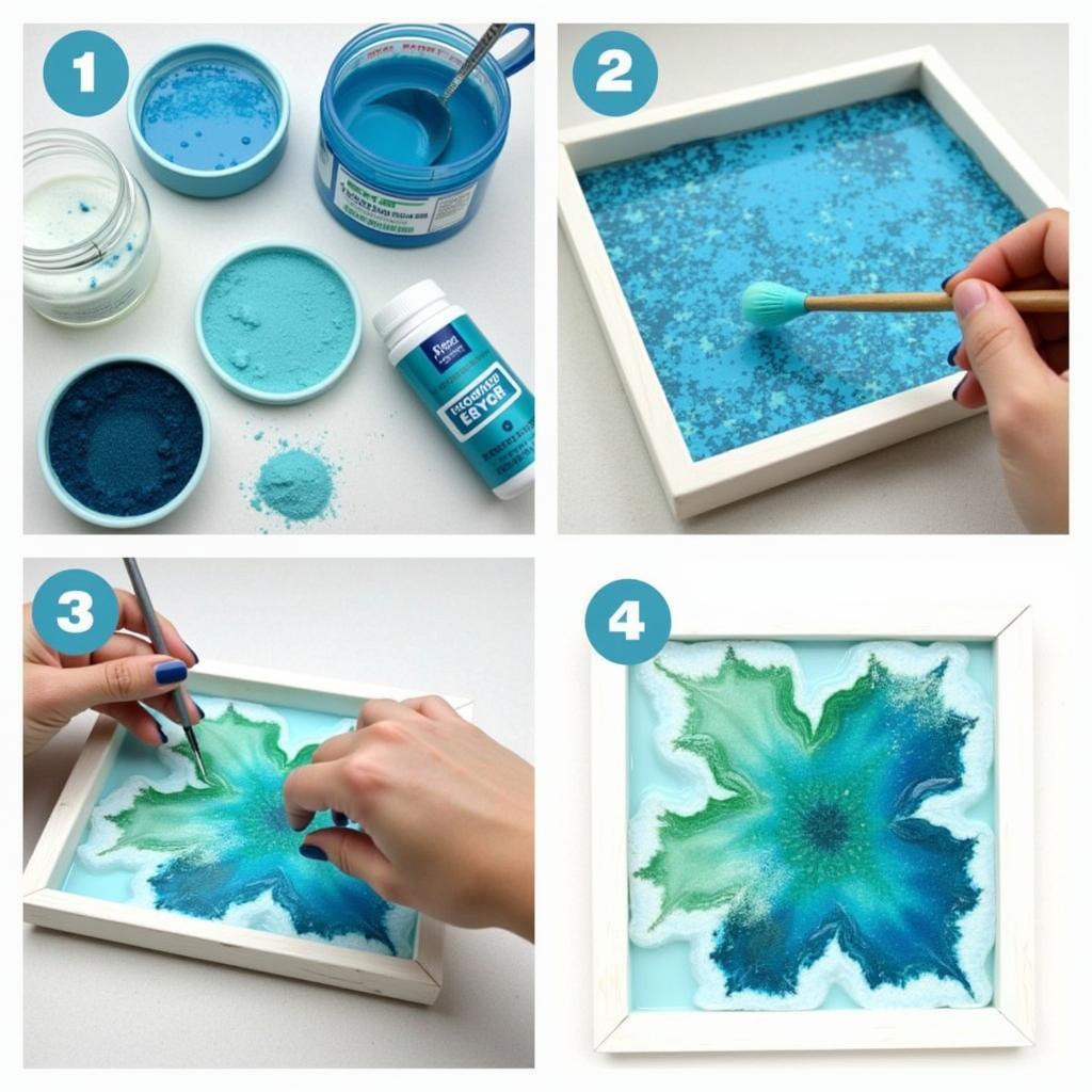 DIY Blue Green Ocean Resin Wall Art