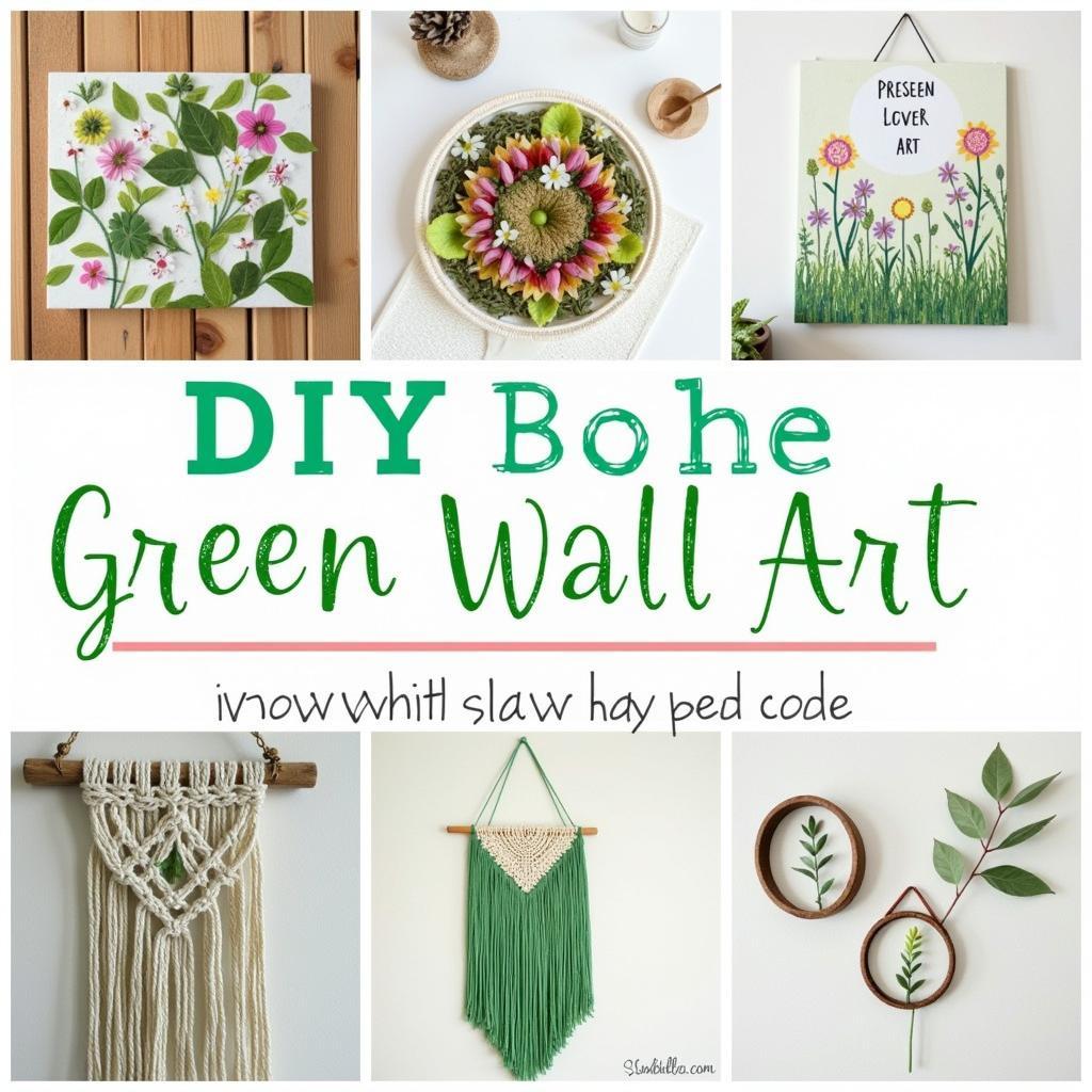 DIY Boho Green Wall Art Ideas