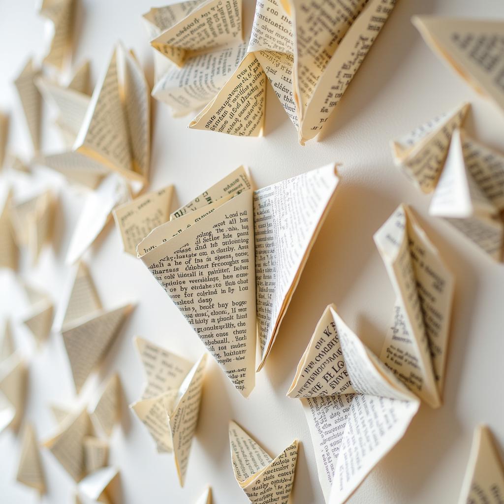 DIY Book Page Origami Wall Art