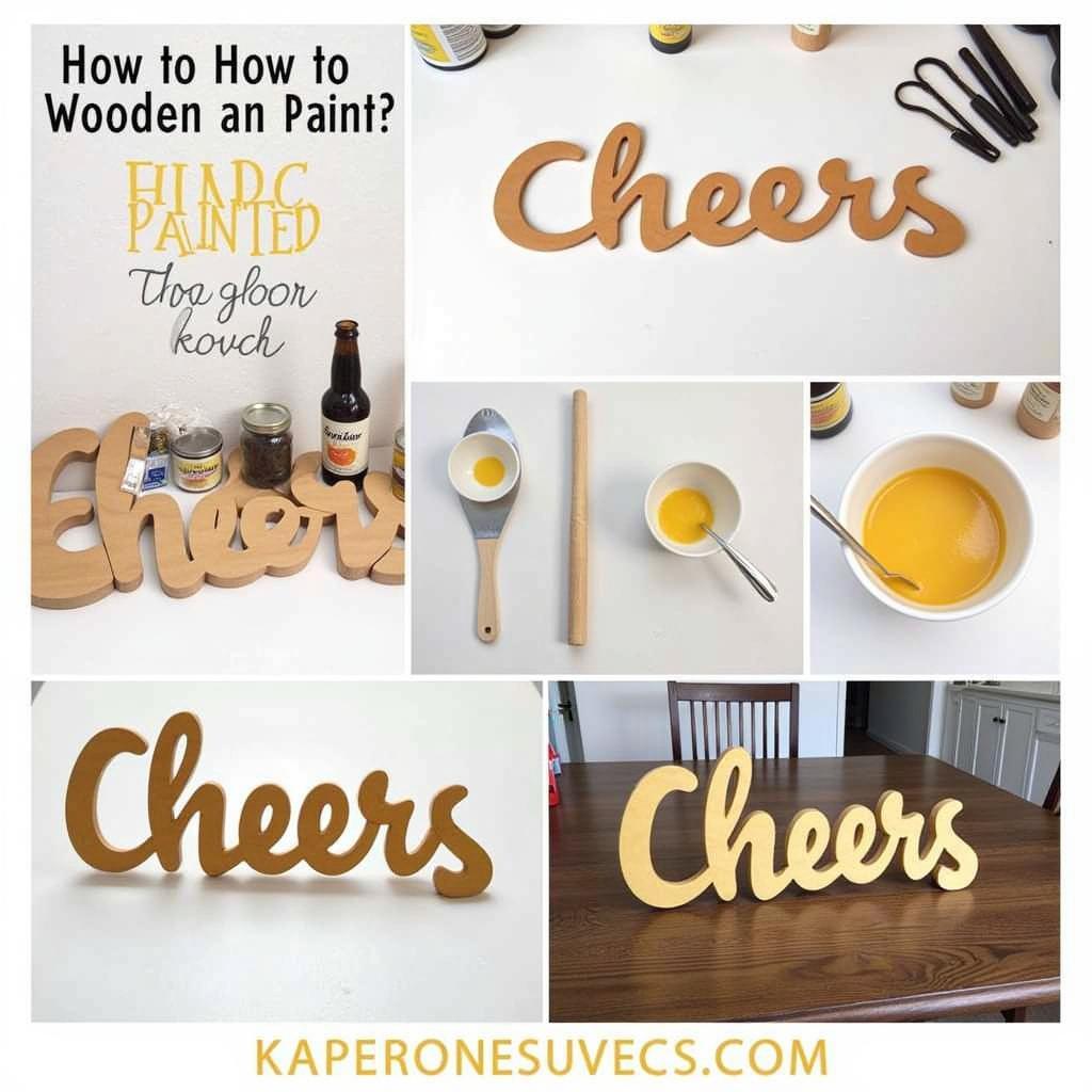 DIY Cheers Wall Art: Hand-Painted Wooden Sign