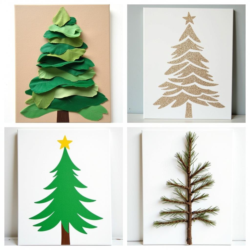 DIY Christmas Tree Canvas Art Ideas