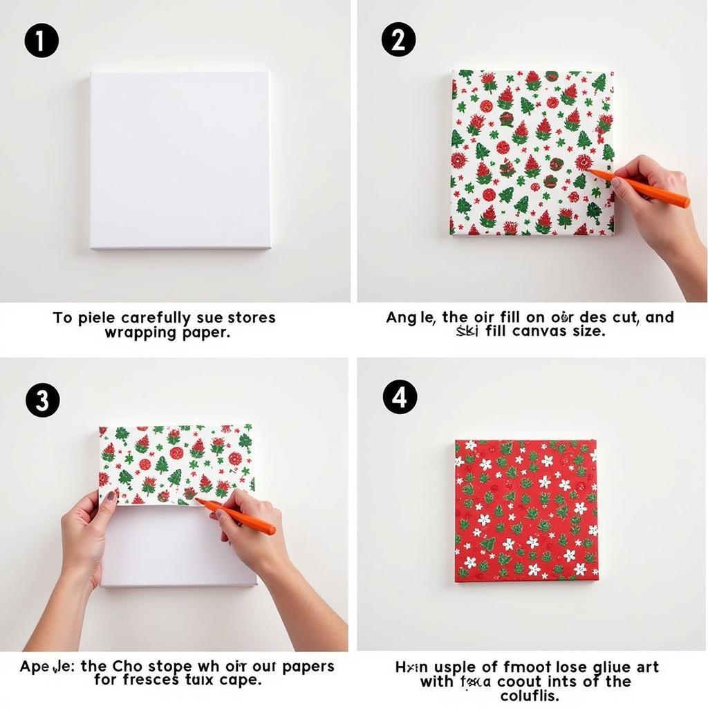 DIY Christmas Wrapping Paper Canvas Art