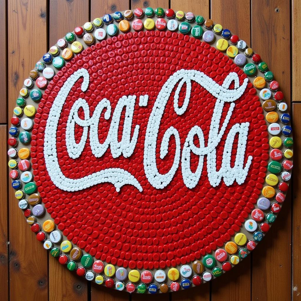 DIY Coca Cola Bottle Cap Mosaic