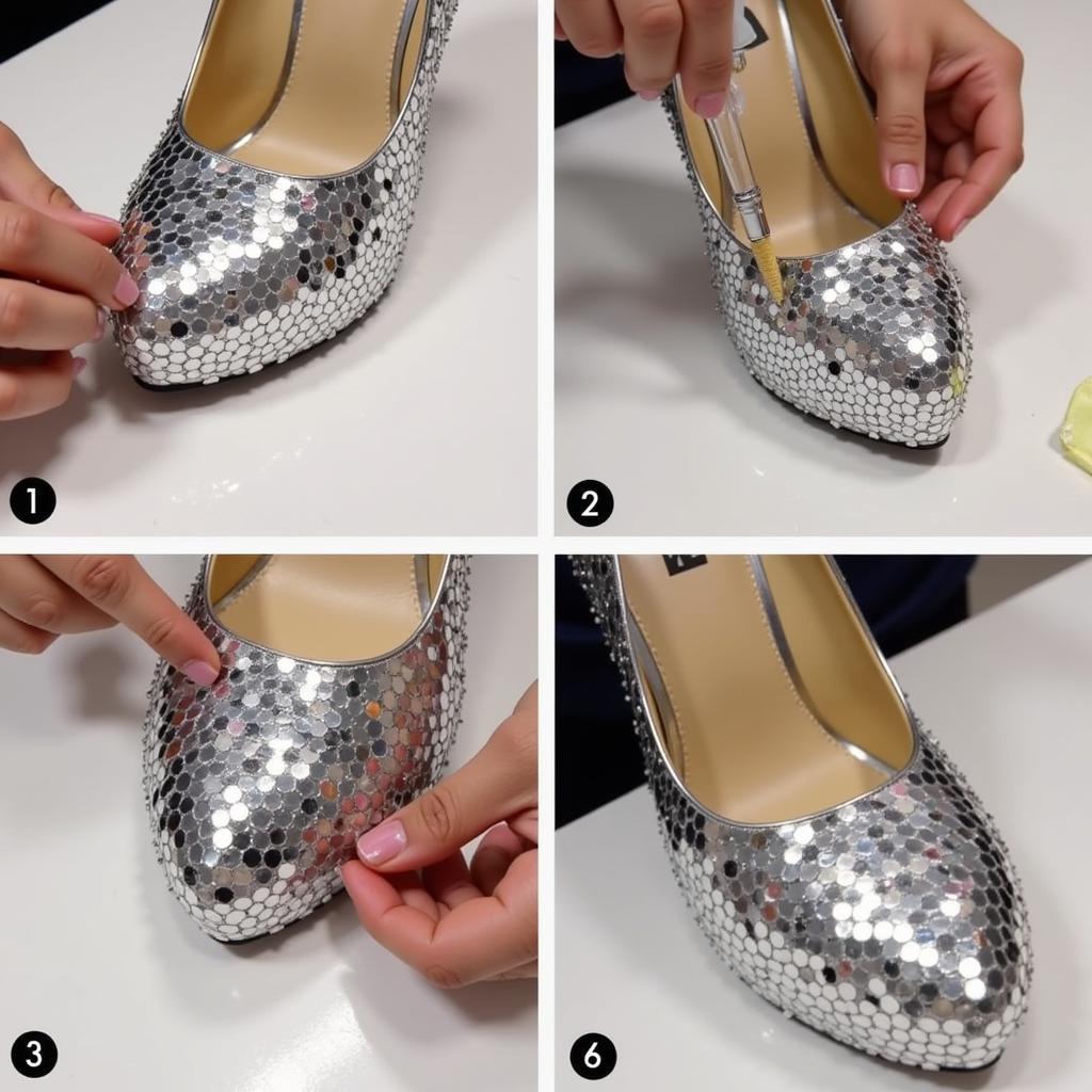 DIY Disco Ball Art Project Using a Shoe