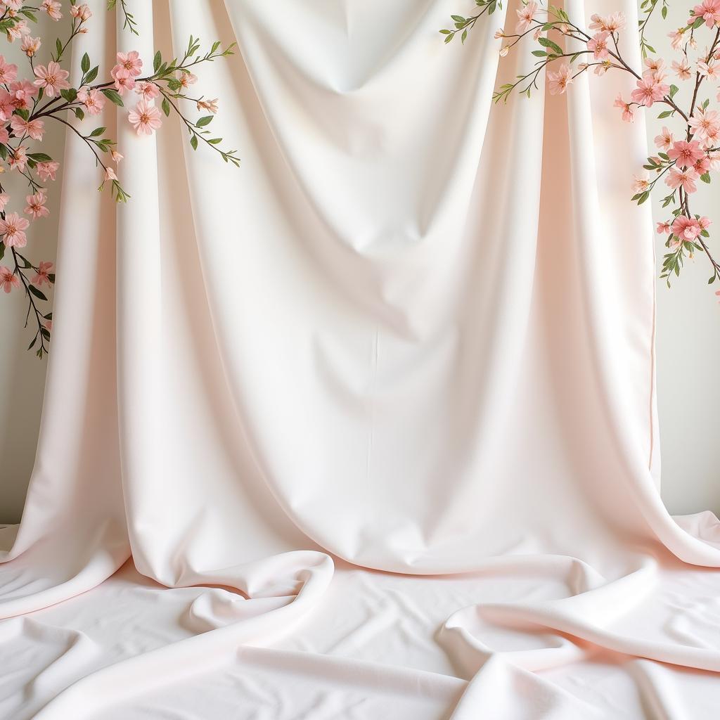 DIY Fabric Art Backdrop with Floral Pattern for Photography and Videography