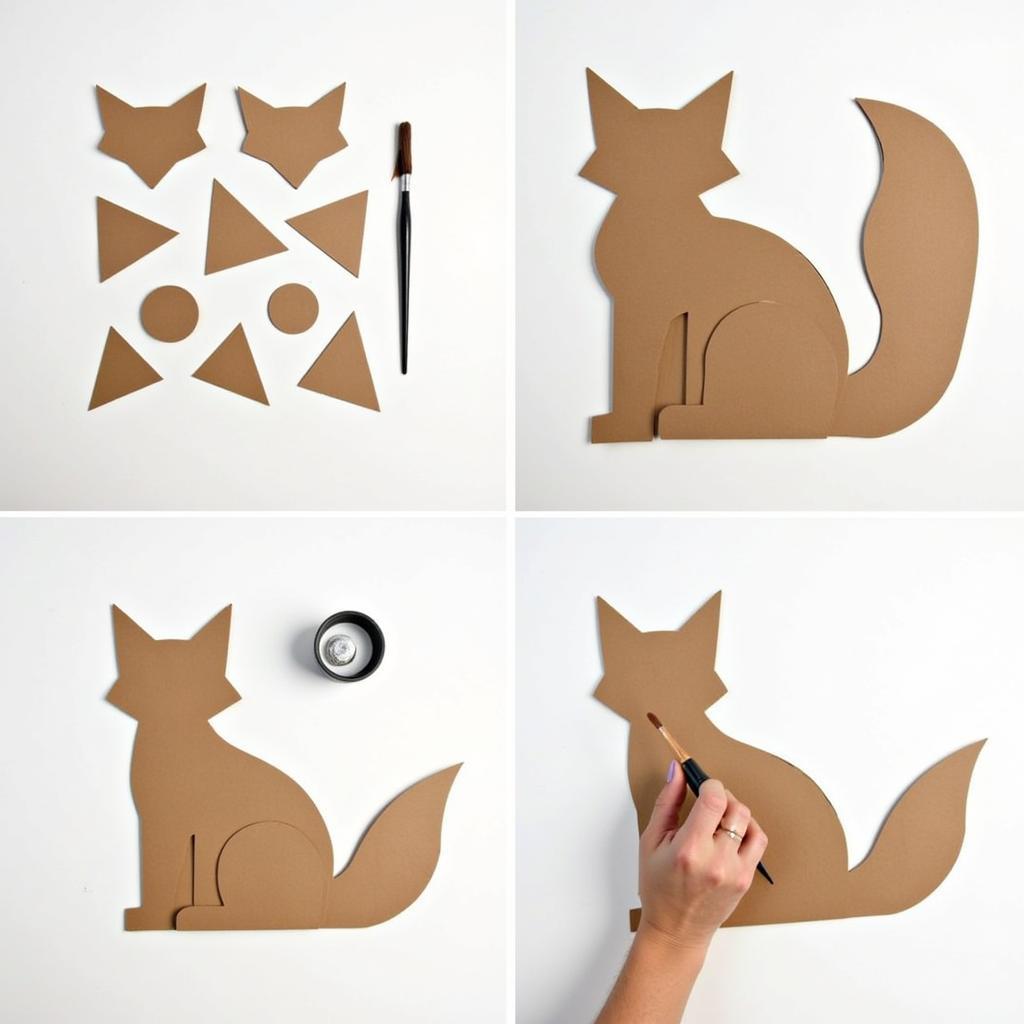 DIY Geometric Fox Wall Art Cardboard