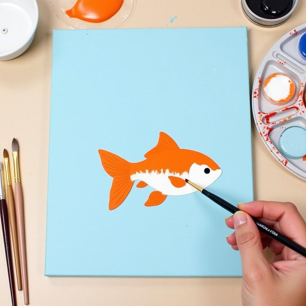 DIY Goldfish Canvas Painting Project