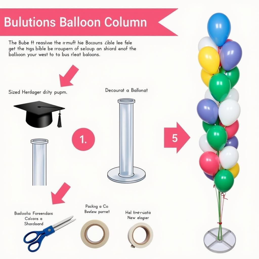 DIY Graduation Balloon Column in School Colors