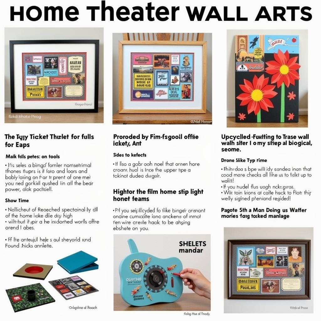 DIY Home theater wall art projects with step-by-step instructions.