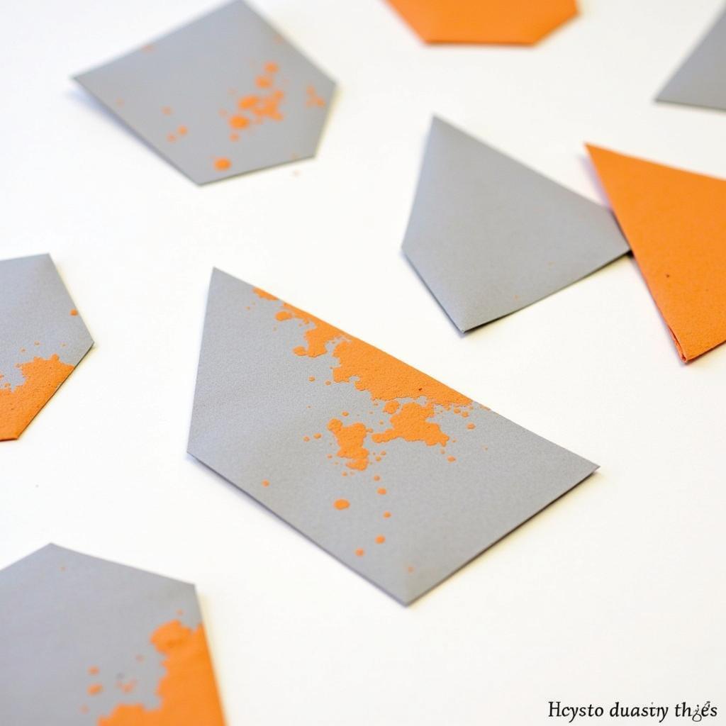 DIY Orange and Gray Geometric Wall Art