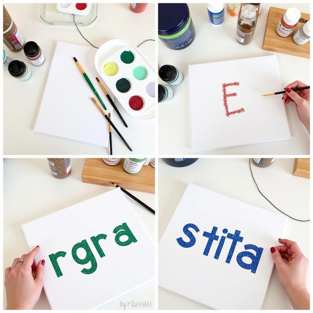 DIY Personal Name Art with Acrylic Paint