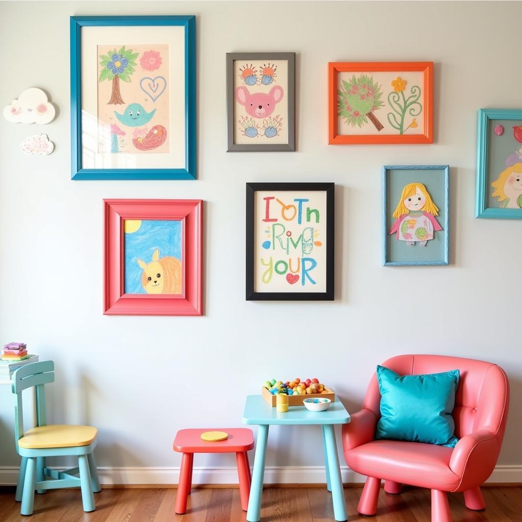 DIY Personalized Gallery Wall in a Playroom