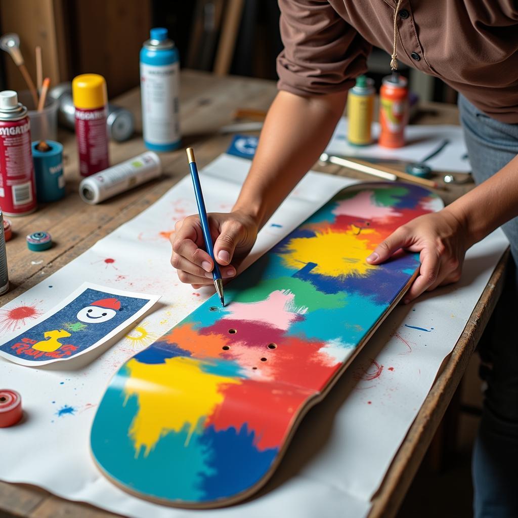 DIY Skateboard Deck Art Project