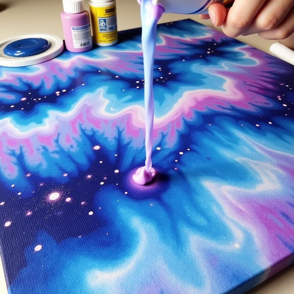 DIY Space Art on Canvas using Acrylic Pouring