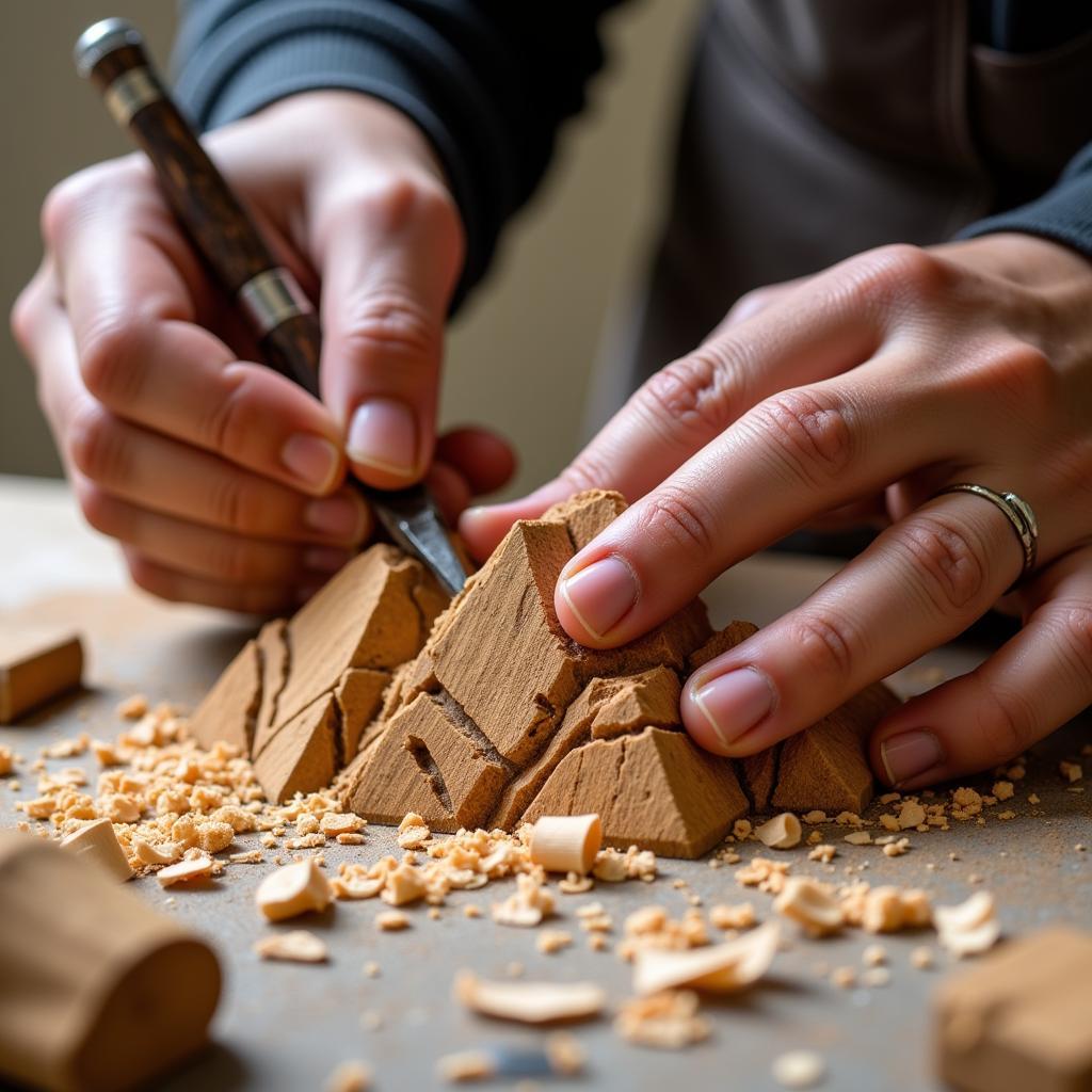 DIY Wooden Mountain Art Carving Process