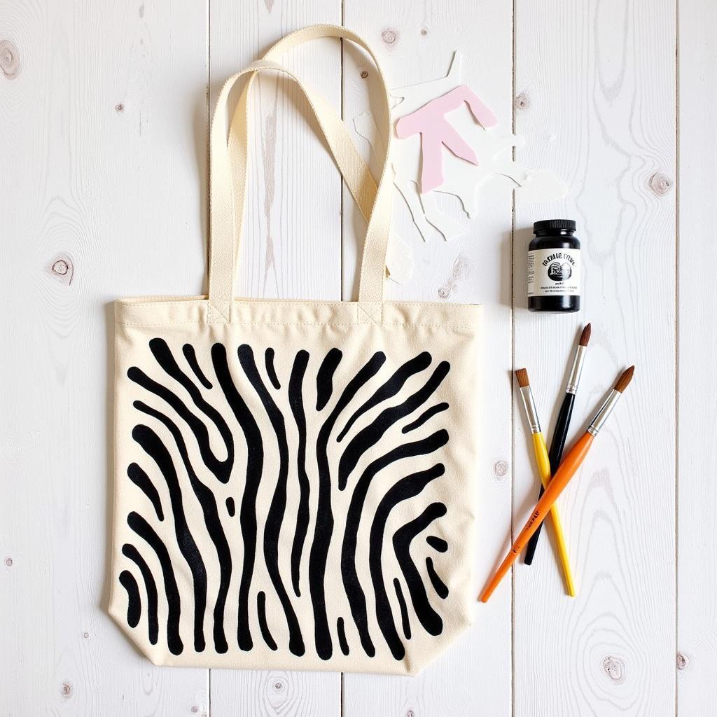 DIY Zebra Print Tote Bag Project