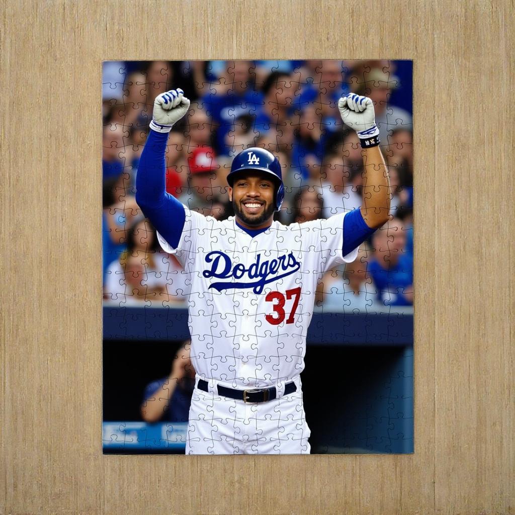 Dodgers Player Celebration Metal Print