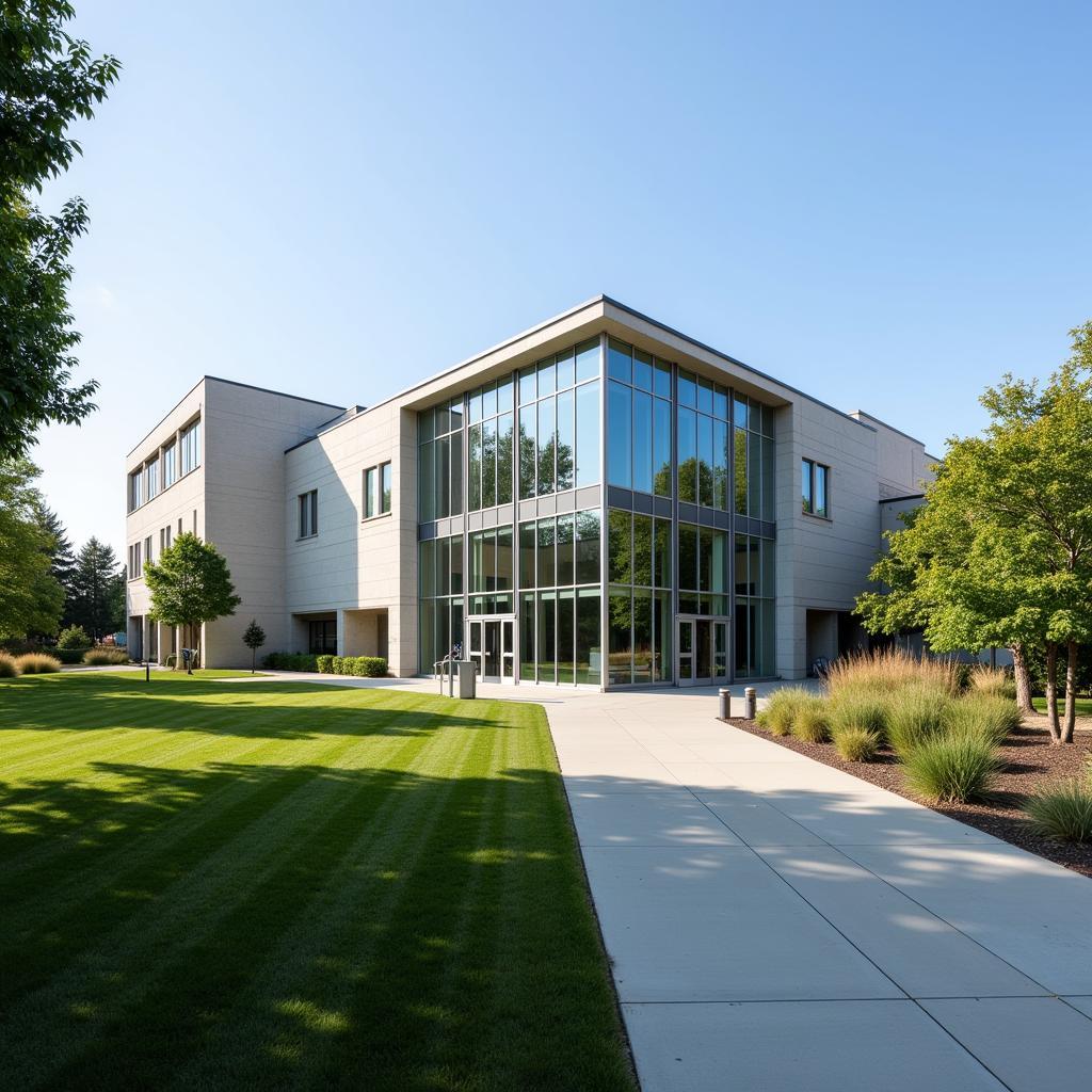 Dolan Performing Arts Center exterior view showcasing its modern architecture and landscaping.