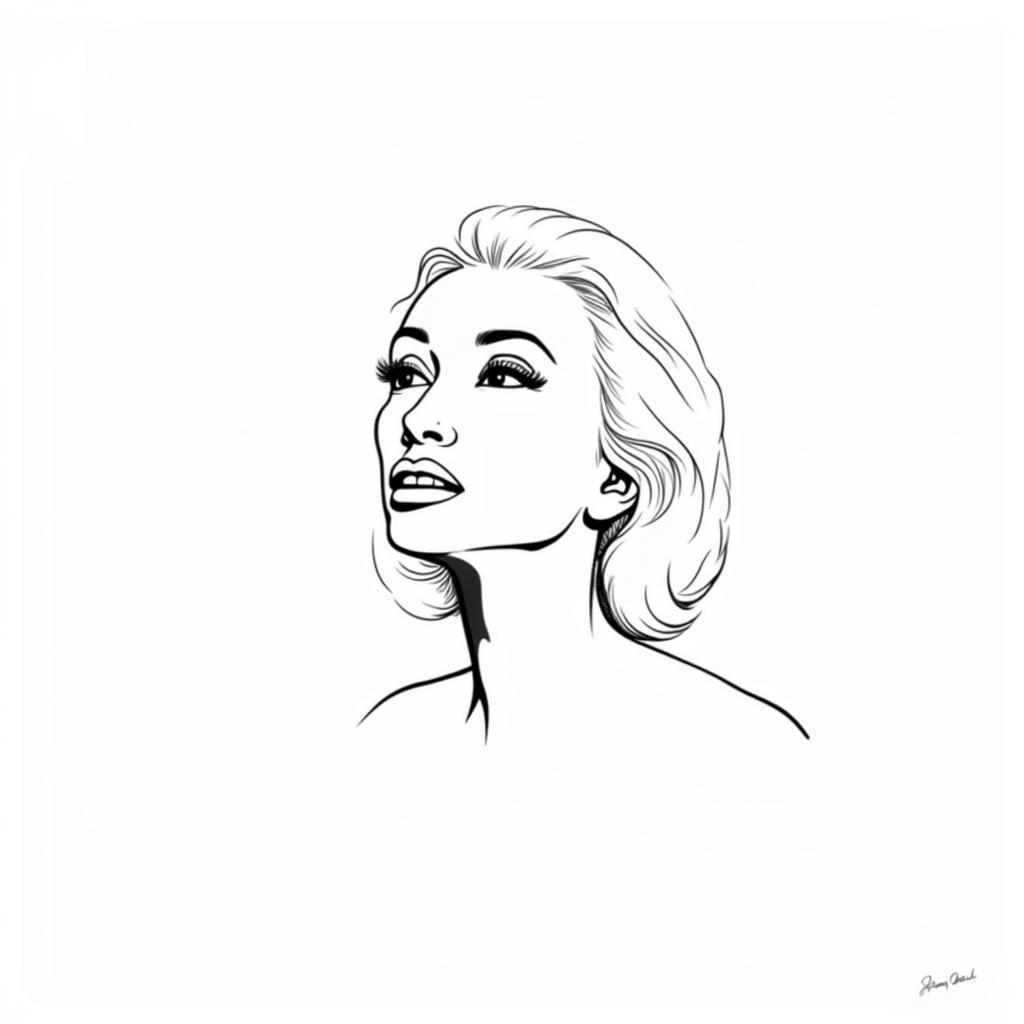 Minimalist Line Art Dolly Parton Print