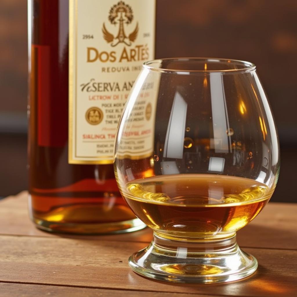 Dos Artes Reserva Anejo Bottle and Glass