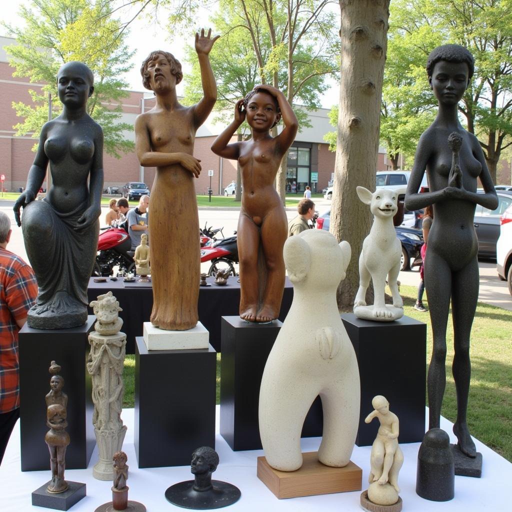 Sculpture Display at the Downers Grove Fine Arts Festival