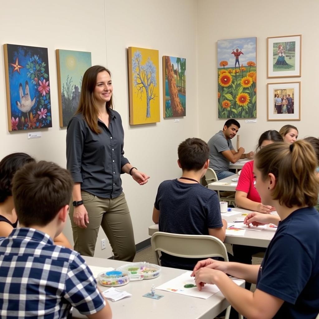 Dunedin Fine Arts Center Art Instructor leading a workshop