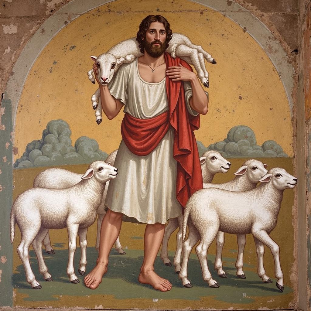 Early Christian Good Shepherd Depiction in Catacomb Art