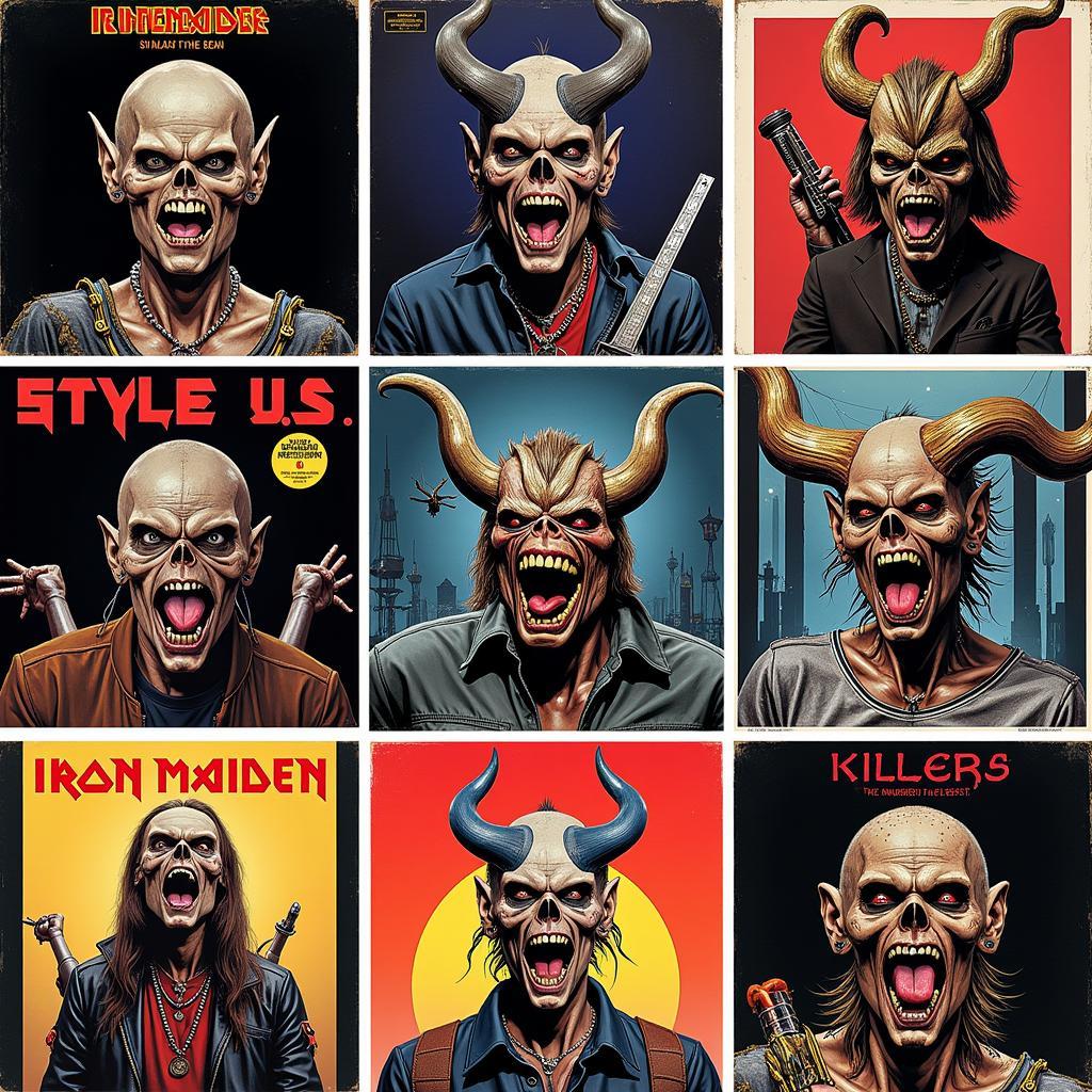 Evolution of Eddie in Early Iron Maiden Album Covers