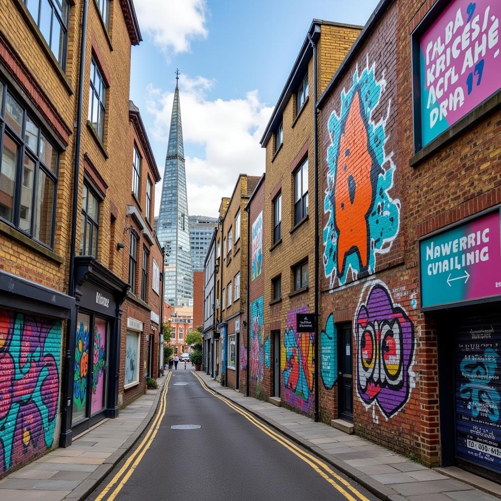 Vibrant street art in Shoreditch, East London