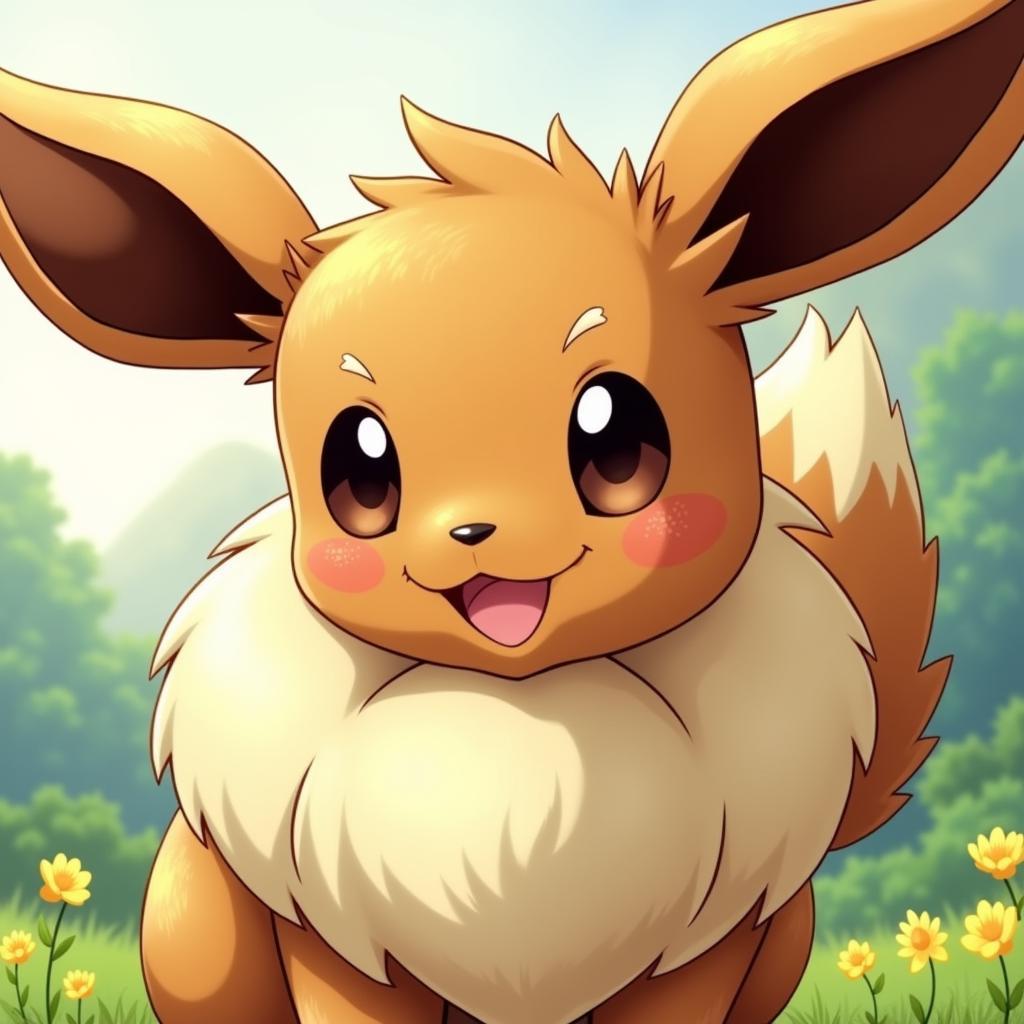 Close-up of an Eevee Full Art Card