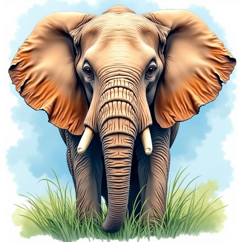 Watercolor Elephant Art Print