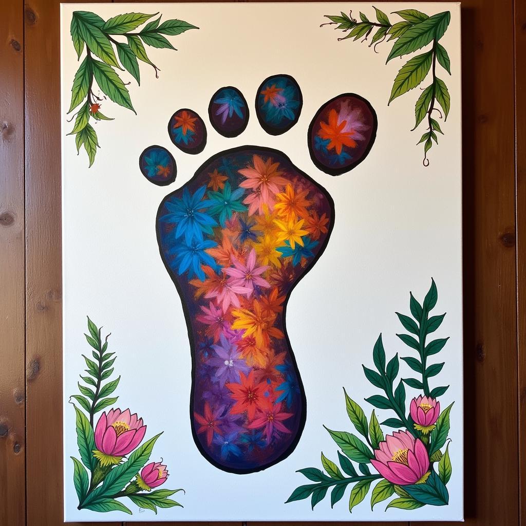 Elephant Footprint Painting on Canvas