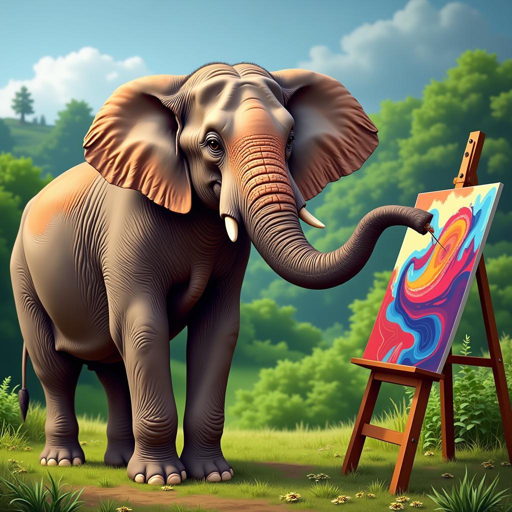 Elephant Painting Abstract Art