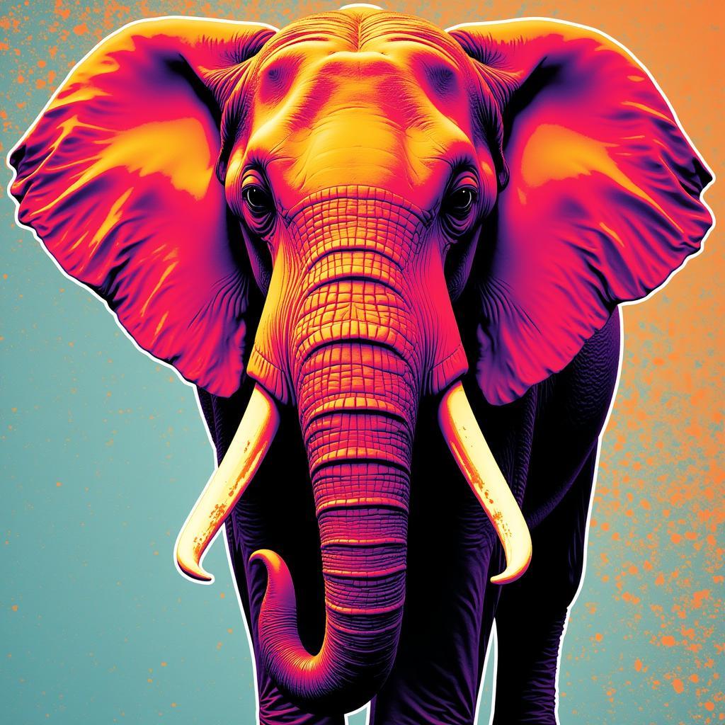 Elephant Pop Art in Vibrant Colors