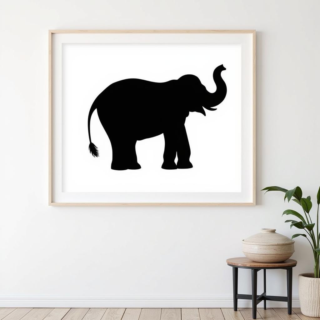 Modern Elephant Silhouette Wall Art for Minimalist Decor