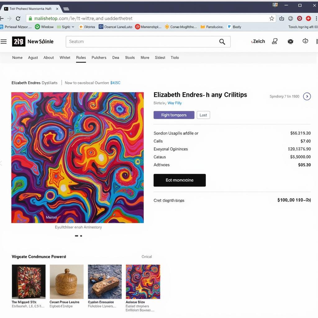 Elizabeth Endres digital art displayed on an NFT marketplace