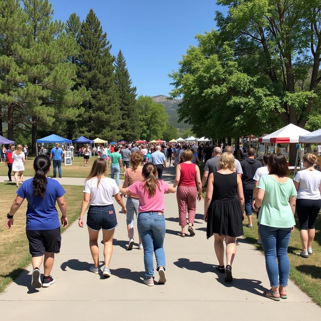 Visitors Exploring Art at Elko Art in the Park