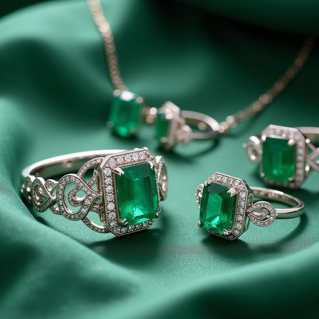 Examples of Emerald Art Deco Jewelry