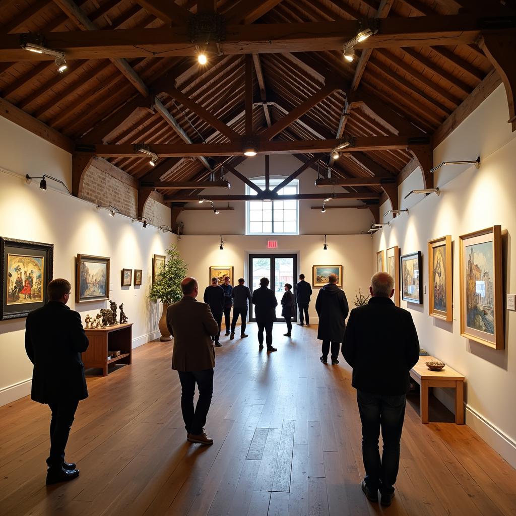 Art exhibition in a converted Essex barn