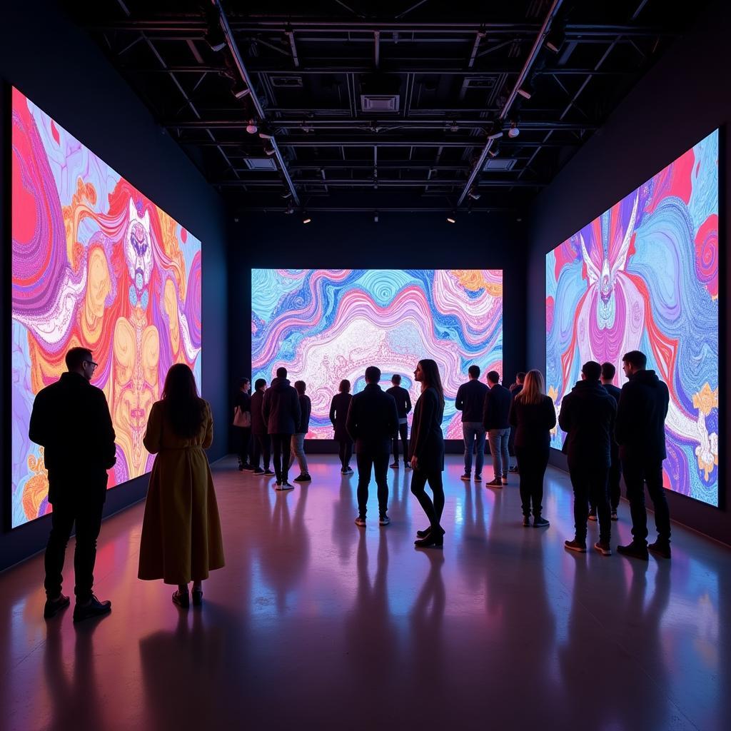 Evangaline Writer's digital art displayed at an exhibition in Los Angeles