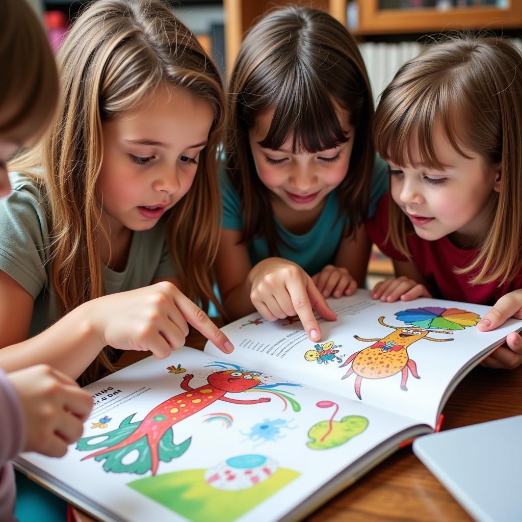 Children exploring art through interactive books