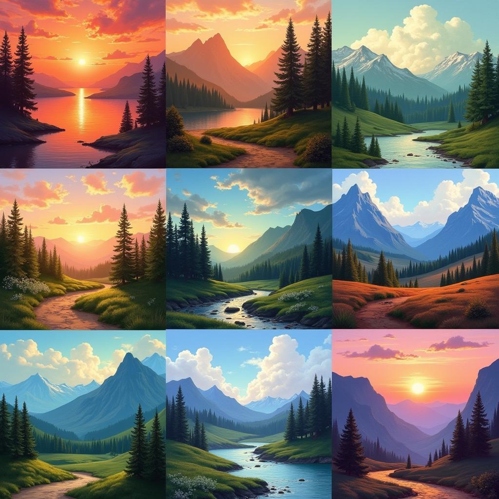 Exploring Color Harmony in Landscape Painting