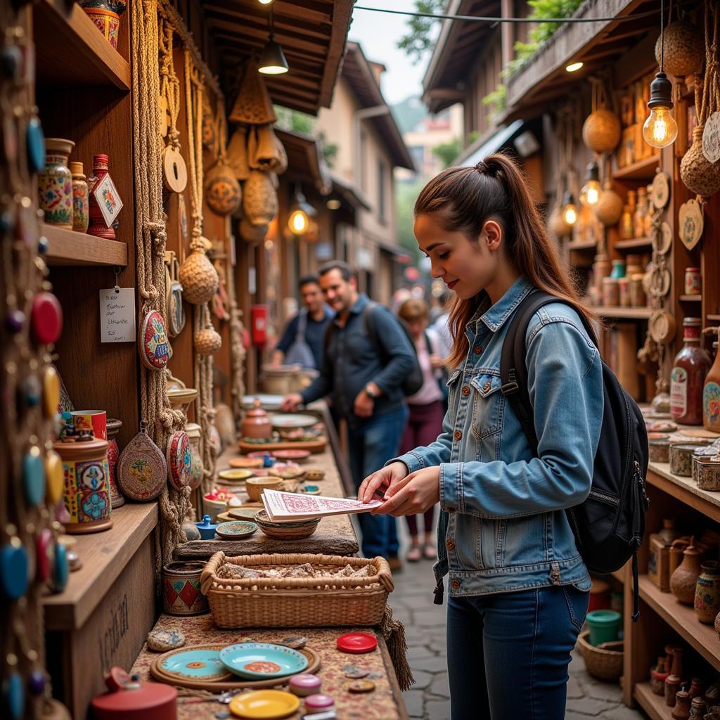 Exploring local artisan shops near a hotel in the Arts et Metiers district