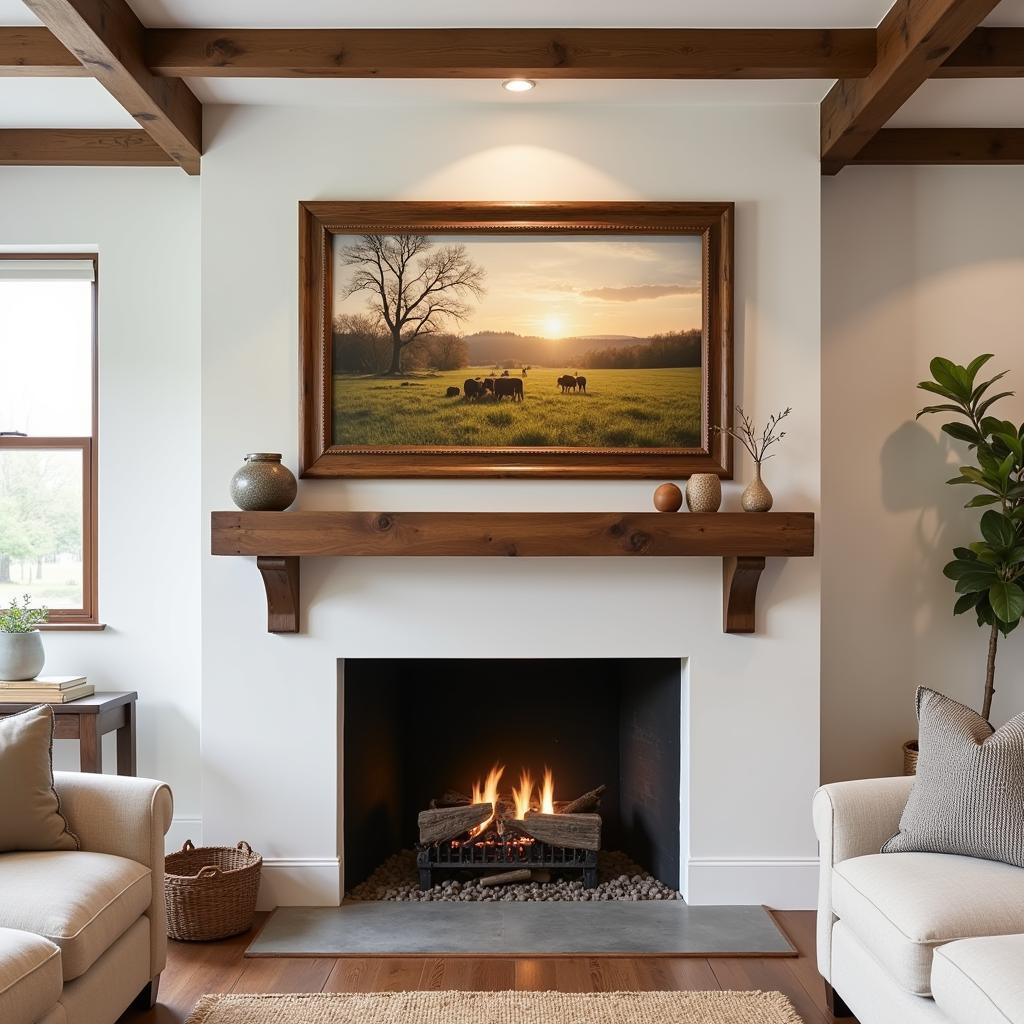 Extra Large Farmhouse Wall Art in a Living Room