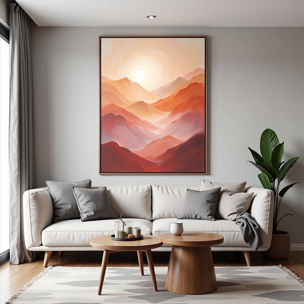 Extra Large Vertical Wall Art in a Modern Living Room