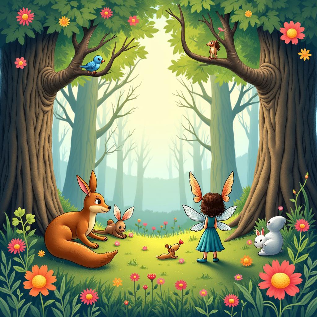 Enchanting Forest Scene Fairytale Wall Art