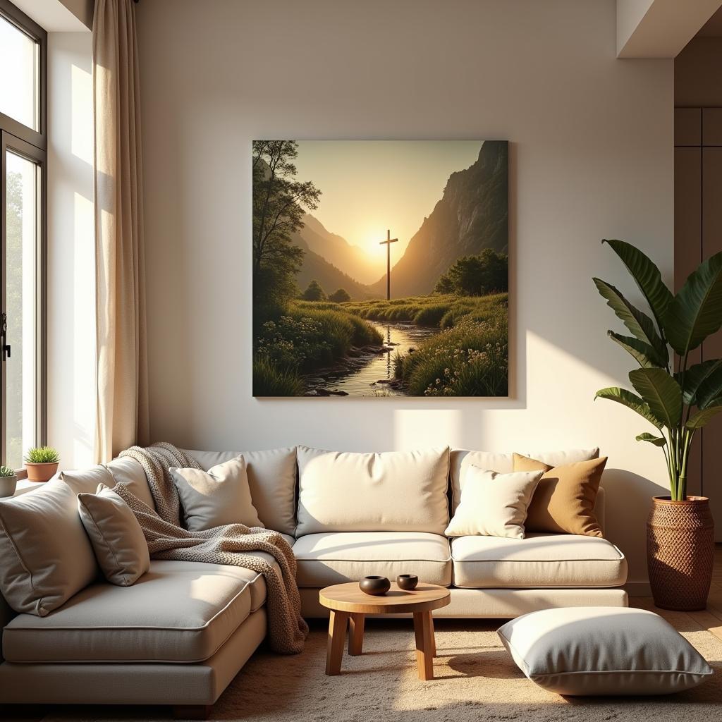 Faith Wall Art in a Living Room Setting