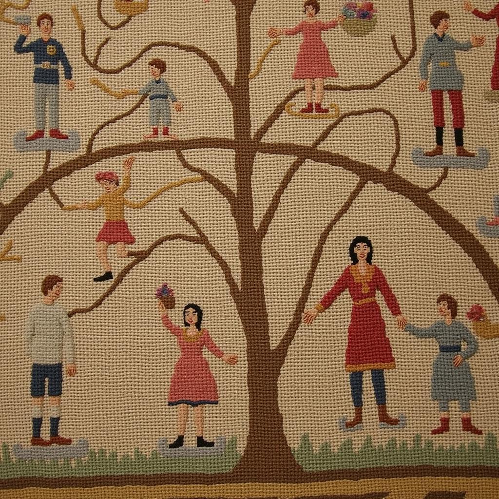 Historical Family Tree Tapestry Depiction