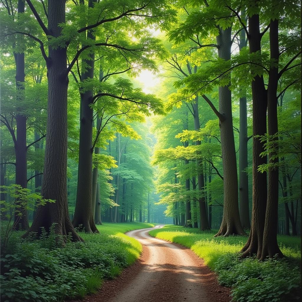 Fantasy Canvas Wall Art Depicting a Serene Forest Scene