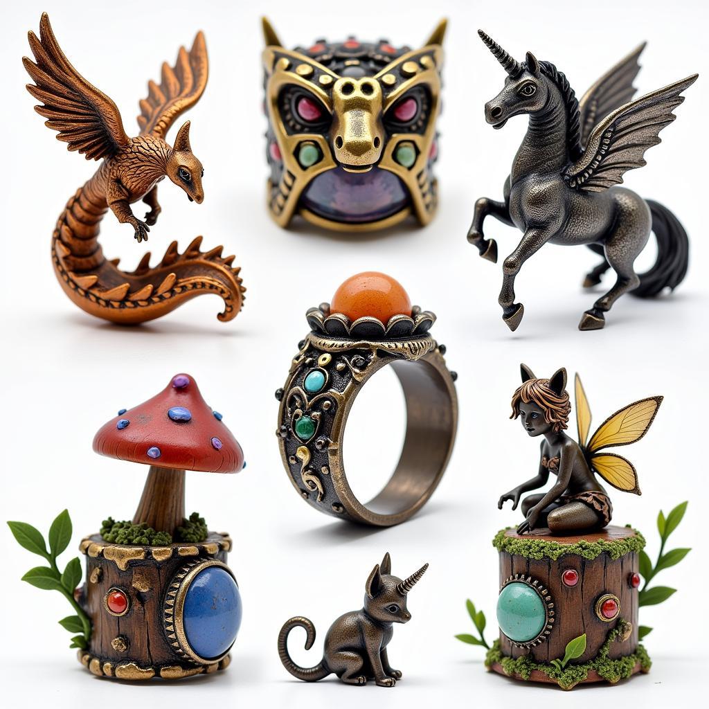 Fantasy Ring Art Featuring Magical Creatures